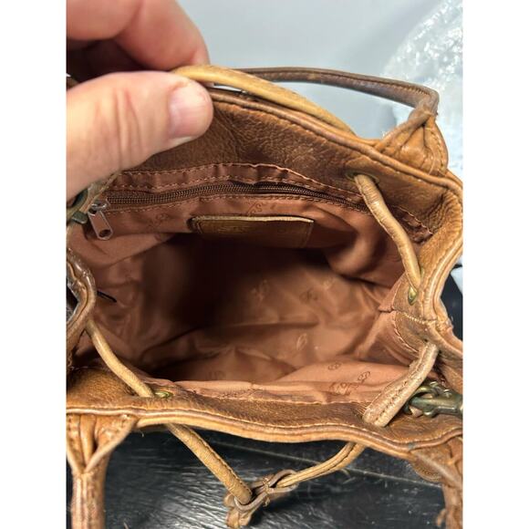 Vintage 00s Y2K FOSSIL Leather Convertible Bucket Bag Handbag Purse - Picture 10 of 10